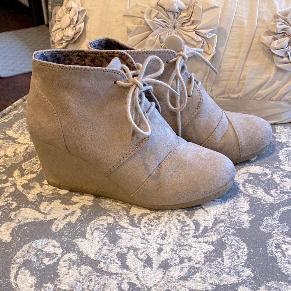 Tan Suede Wedges